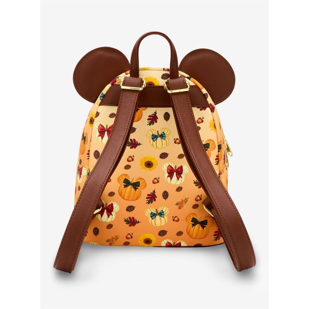 Loungefly Disney Minnie Mouse Fall Pumpkin Mini Backpack - Picture 4 of 5